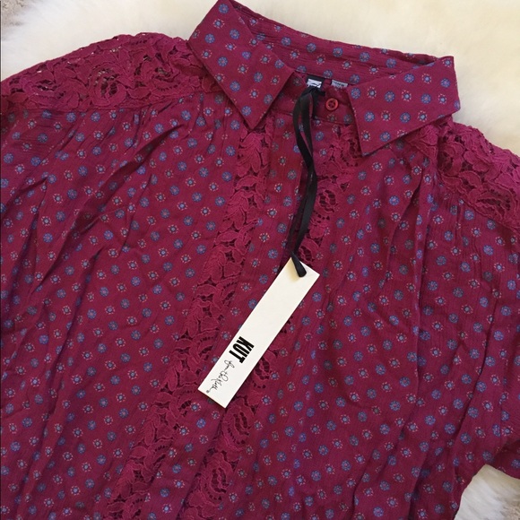 Kut From The Kloth Lace Trim Print Blouse - Picture 3 of 7